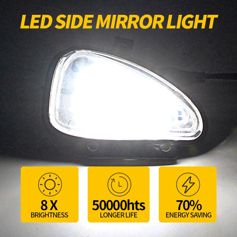 2PCS White LED Side Mirror Light Under Puddle Lamp For VW Golf 6 Limousine Cabriolet Variant Touran (Typ 1T3) OEM# 6R0945291