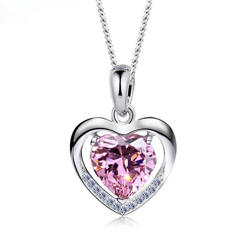 Trendy 925 Sterling Silver Heart Pendant Necklace for Women – Perfect Valentine's, Birthday, or Wife Gift