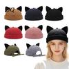 Unisex Freizeit Tägliche Kopfbedeckung Randlose Katzenohrenmütze, Niedliche Docker-Kappe, Verstellbare Skullcap, Stilvolle Modische Neuheit Kopfbedeckung Schirmmütze für Damen Herren