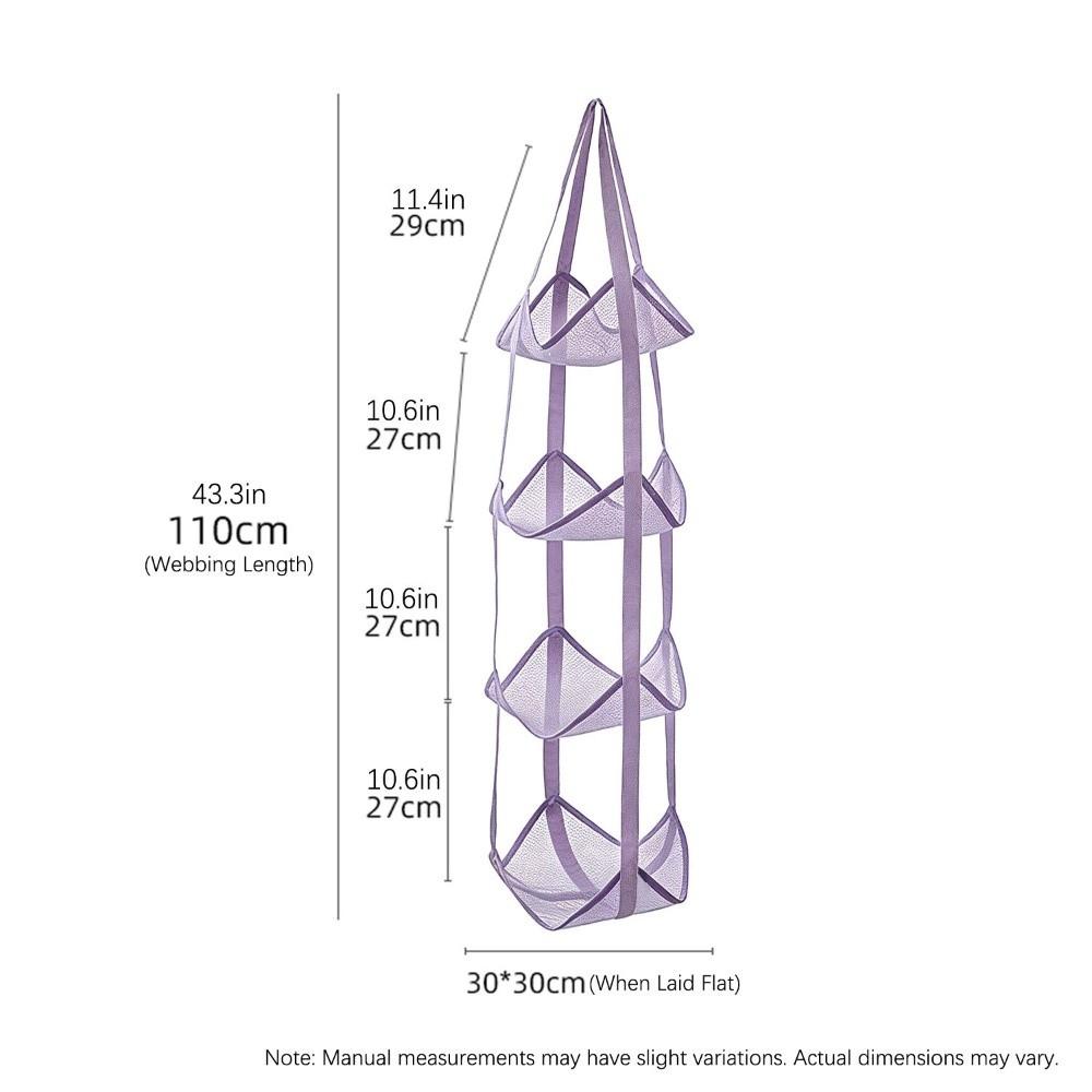 Mesh Ball Storage Bag Wall Mounted Multiple Pockets Wall Mounted Organizer Space Save Hanging Design Hanging Storage Bag