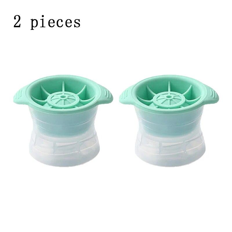 2 stk Bar Whiskey Rund Iskulemaskin Silikon Stor Kuleform Sfærisk Iskubeform Maskin Hurtigfryser Kjøkkenredskaper