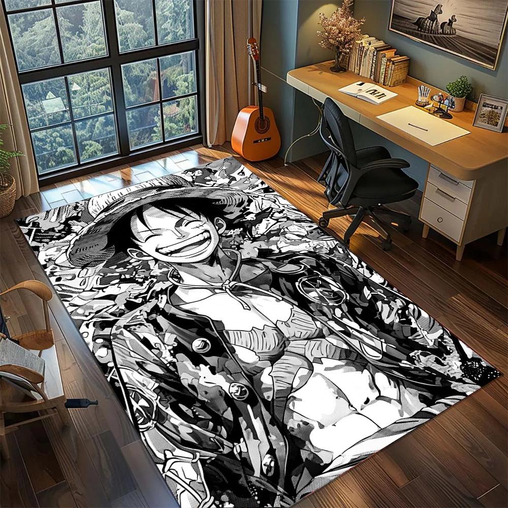 One Piece Wanted Poster Rug Carpet Large Area Rugs Non Slip Washable Floor Mat for Gamer Room