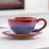 And Saucer Set Ceramic Kiln Change Creative European Style Coffee Vintage Tea Water Cup