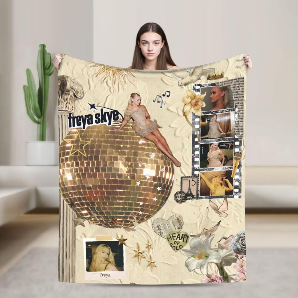 Freya Skye Super Soft Blanket Travel Plush Bedding Throws Funny Living Room Flannel Bedspread Sofa Bed Cover