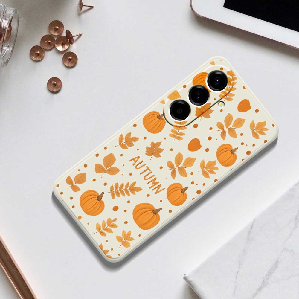 For Samsung Galaxy A56 5G Case Autumn Theme Pattern Printing Straight Edge TPU Phone Back Cover