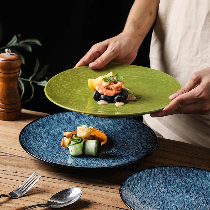 Japanese Vintage Steak Platter Restaurant Hotel Ceramic Platter Dessert Pastry Setting Tableware