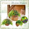 Artificial Flowers Hanging Basket for Outdoor Indoor with Leaves Faux Green Fern Plant in Pot