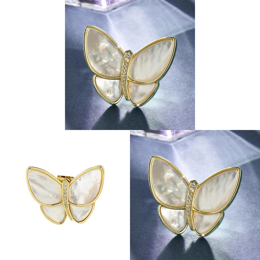 Butterfly Brooch For Women With Shell Material Elegant Animal Jewelry Gift For Summer 2024
