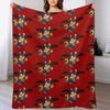 Dog Man and Cat Kid Running Fan Art Throw Blanket Cozy Warm Blanket for Bed Room Decor