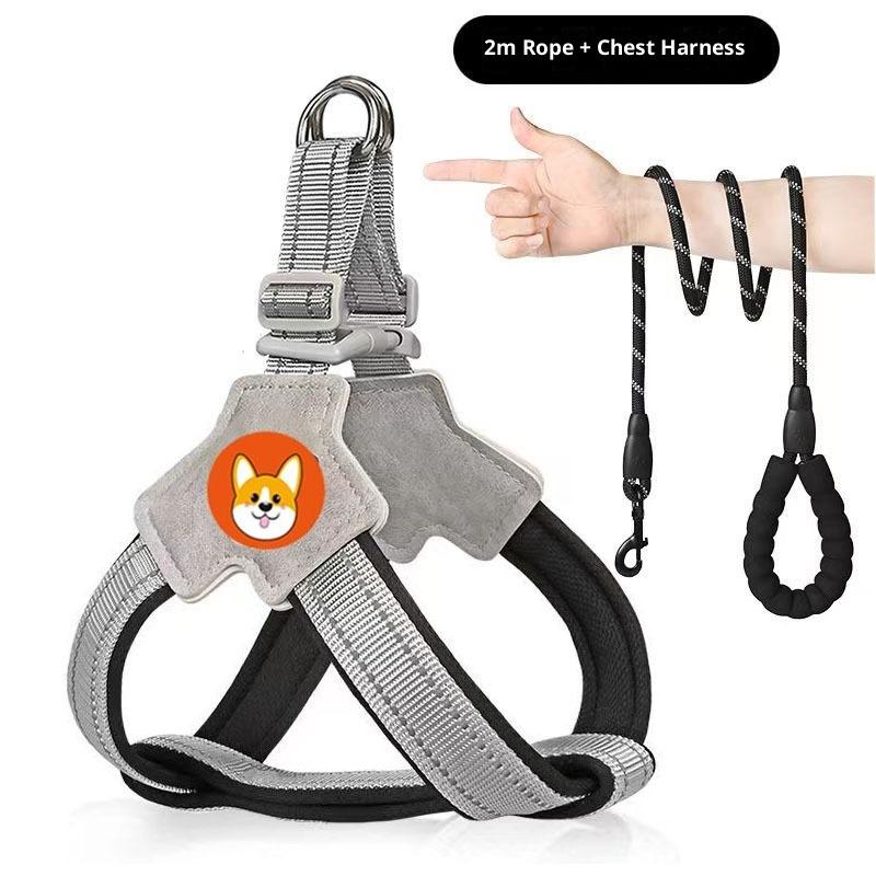 Köpek Tasması Yelek Tipi Evcil Hayvan Göğüs Kayışı Köpek Gezdirme Tasması Küçük ve Orta Boy Corgi Ayı Teddy Tasması