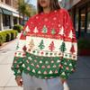 Women's Trendy Christmas Print Crewneck Sweatshirt Lightweight Casual Pullover Top