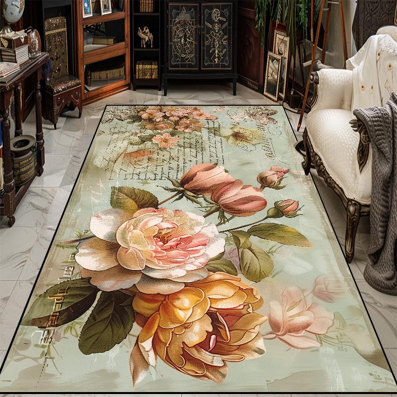 

Modern 3D Floral Living Room Decor Carpet Soft Flannel Rugs for Bedroom Bedside Modern Fashion Decoration Home Sofa Floor Mat 60*90cm