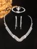 European Style Diamond-Inlaid Evening Necklace & Jewelry Set for Brides