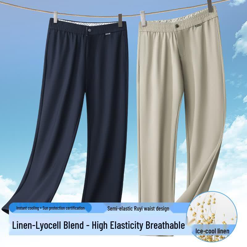 Pierre Cardin Men s Summer Modal Blend Straight Casual Pants 6XL