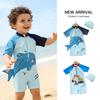 2026 New Boys' Korean Style Cartoon One-Piece Boxer Swimsuit, Ages 1-5, Quick-Drying, Cute Design