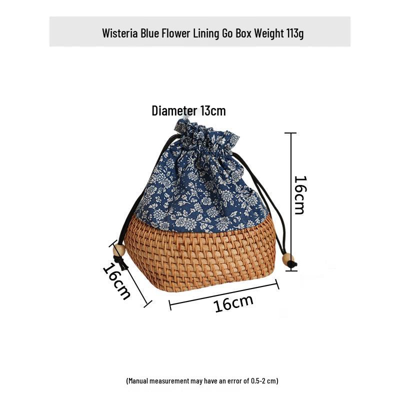 Vietnamese Woven Rattan Snack & Game Storage Basket with Lid