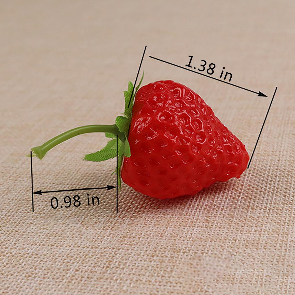 20Pcs Artificial Red Strawberries Plastic Fake Fruit