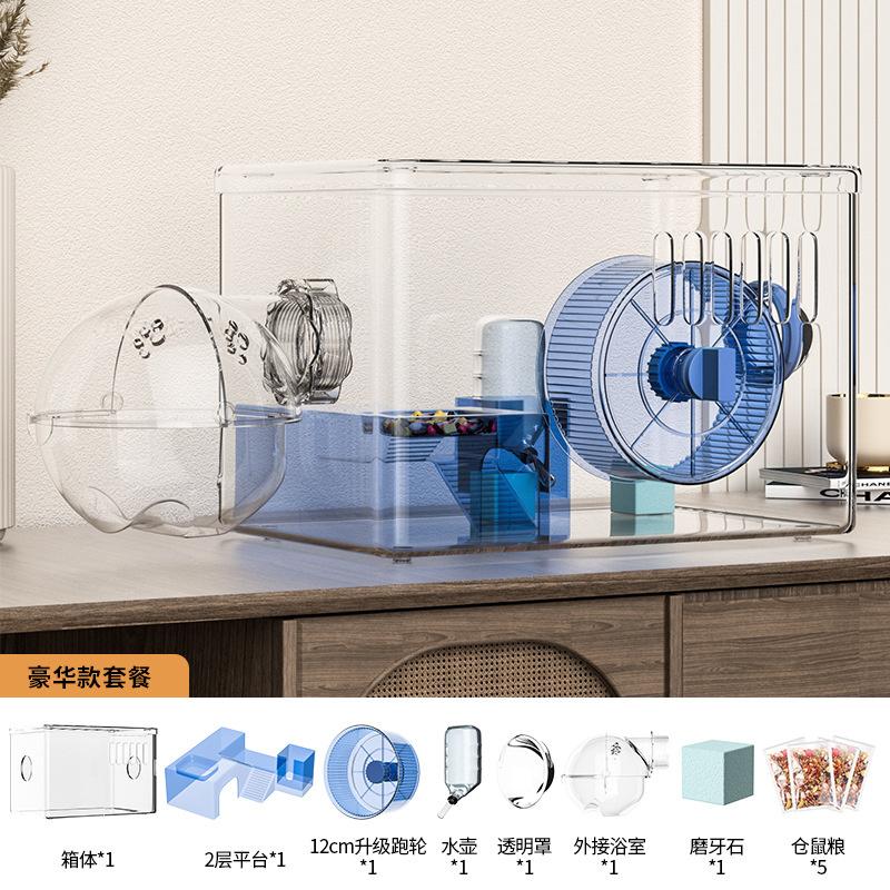 Acrylic Luxury Hamster Villa Cage Extra Large Spacious Cheap Pet Habitat House For Golden Syrian Hamsters Home Table Decor Gift