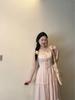 Sweet Pure Wind Pink Lace Splicing Suspender Dress Female Student Summer Design Waist Cover Dress