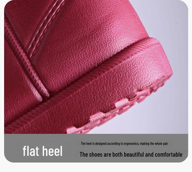 Damen Plüsch Wasserdicht Rutschfest Schnee- & Regenstiefel - Warme EVA Schuhe im koreanischen Stil für Küche, Wäscherei, Arbeit