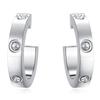 Orecchini Geometrici a U con Strass Moda Europea Americana, Orecchini a Bottone Cuore di Pesca in Acciaio di Titanio Acciaio Inossidabile 4MM