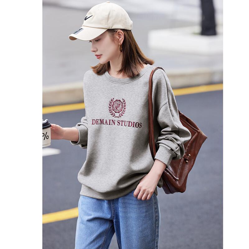 Women's Commuter Round Neck Letter Air Layer Sweatshirt