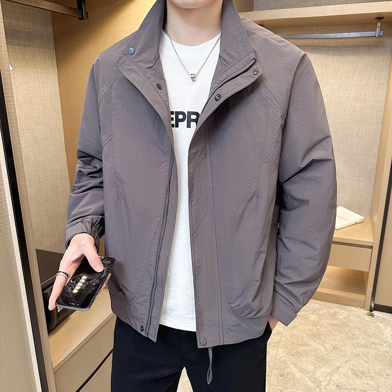 2026 Spring Men's Stand Collar Workwear Jacket: Trendy, High-Quality, Outdoor Casual Style