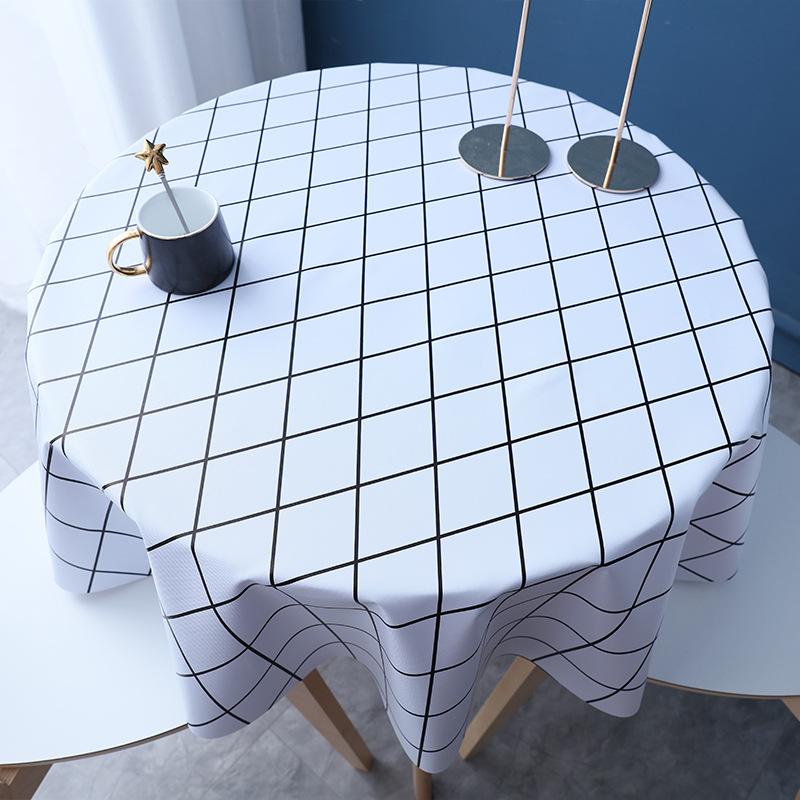 Small Round Table Tablecloth Waterproof, Oil-Proof And Scalding-Proof Pvc Household Dining Table Cloth Coffee Table Round Tablecloth