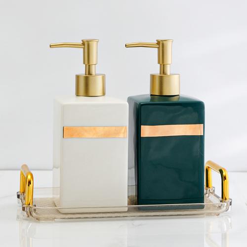 Bathroom Hand Sanitizer Soap Dispenser Gold Press Ceramic Lotion Bottle Hand Sanitizer Dispenser Bottle Bathroom Accessories