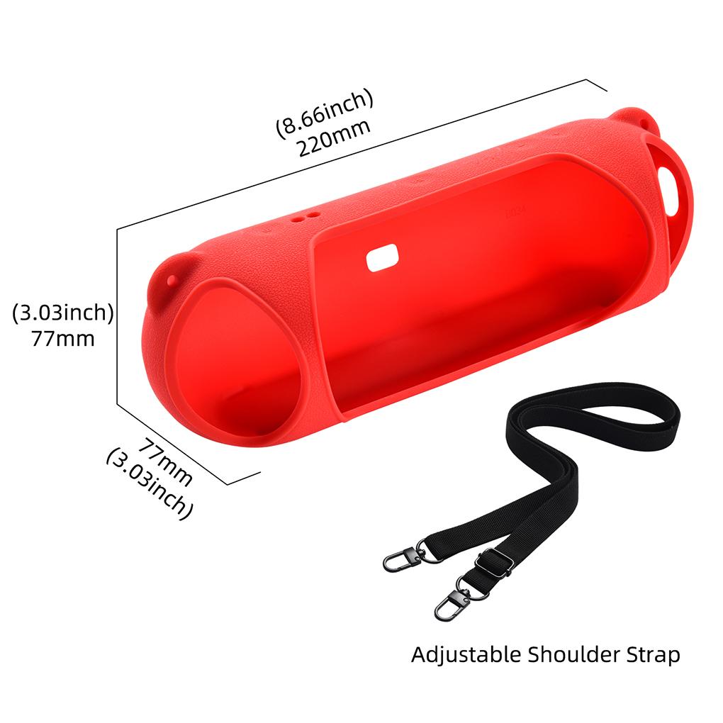 Silicone Case Cover for Beats Pill Wireless Bluetooth Speaker, Travel Protective Carrying Case with Shoulder Strap