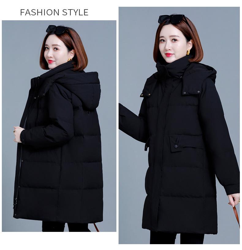 Women's Mid-length Quilted Cotton Coat: 2024 Winter Loose Plus Size, Thickened & Padded Jacket