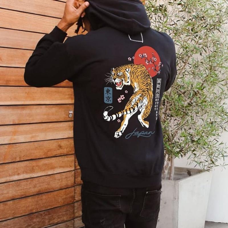 Riot Society Men's Graphic or Embroidered Hoodie Hooded Sweatshirt loose comfortable fashionable personalized Japanese style