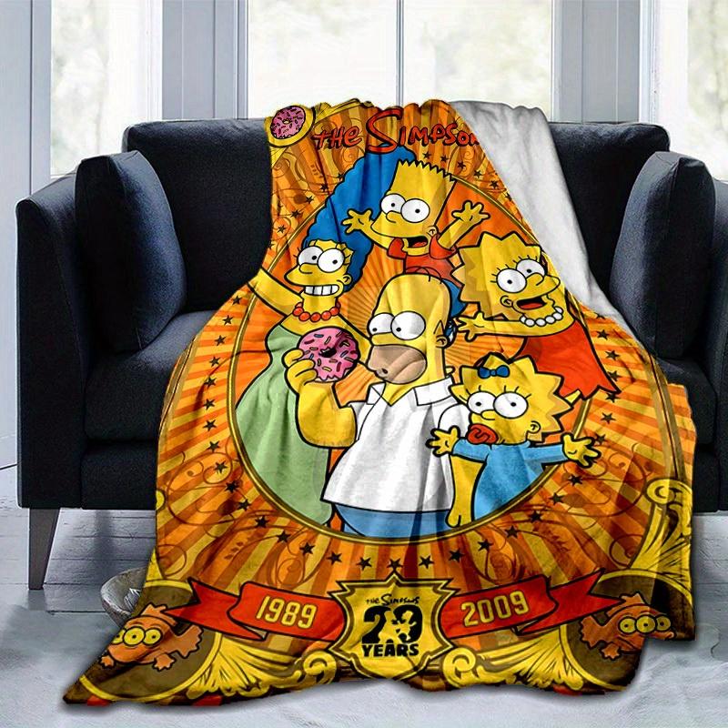 Die Simpsons Cartoon Decke, Kurzer Plüsch Niedliche Warme Decke, Wohnzimmer Heimdekoration Sofa Vier Jahreszeiten Reisen
