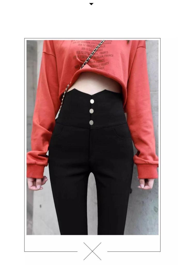 Women's High-Waisted Elastic Skinny Leggings - Plus Size Slimming Pants for Spring and Autumn