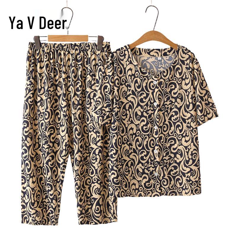 

Женский двухпредметный комплект Yalu из ледяного шелка с цветочным принтом 4XL