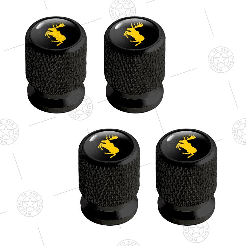 4pcs Prancing Deer Logo Car Wheel Tire Valve Caps Air Stem Aluminum Accessories For Volvo Moose Test R Design XC40 XC60 S90 V60