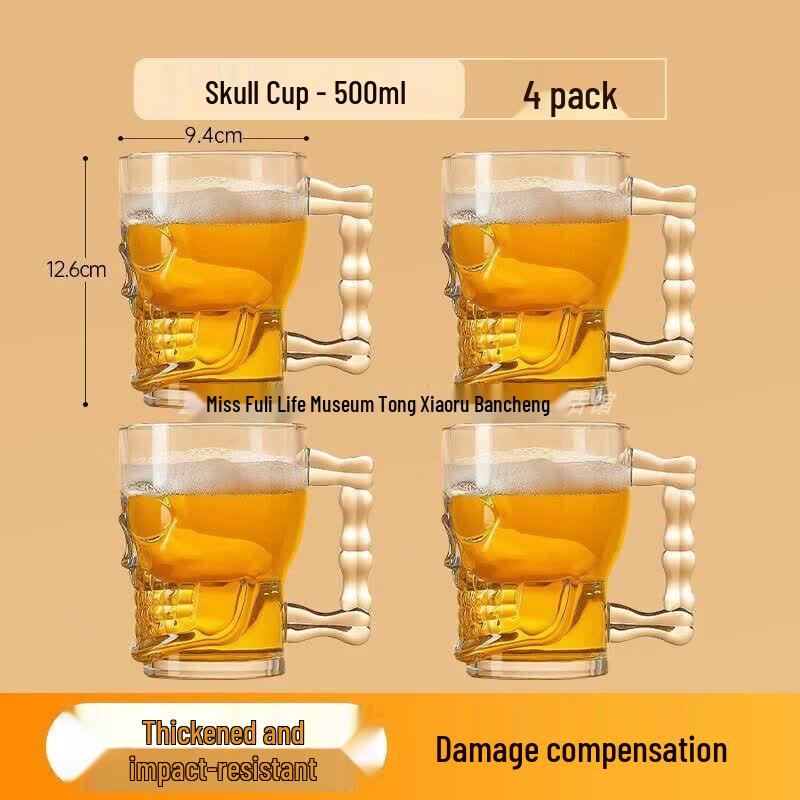 Large Capacity Tempered Glass Mug with Handle