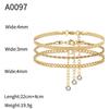Elegant Gold-Tone Ankle Chain Set Women Minimalist Geometric Foot Jewelry Luxury Style