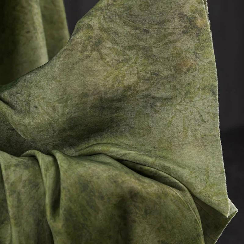 50/100x145cm Retro Wizard of Oz Green Grass Dyed Sky Silk Dark Texture Fried Color Shirt Cardigan Culottes Designer Fabric