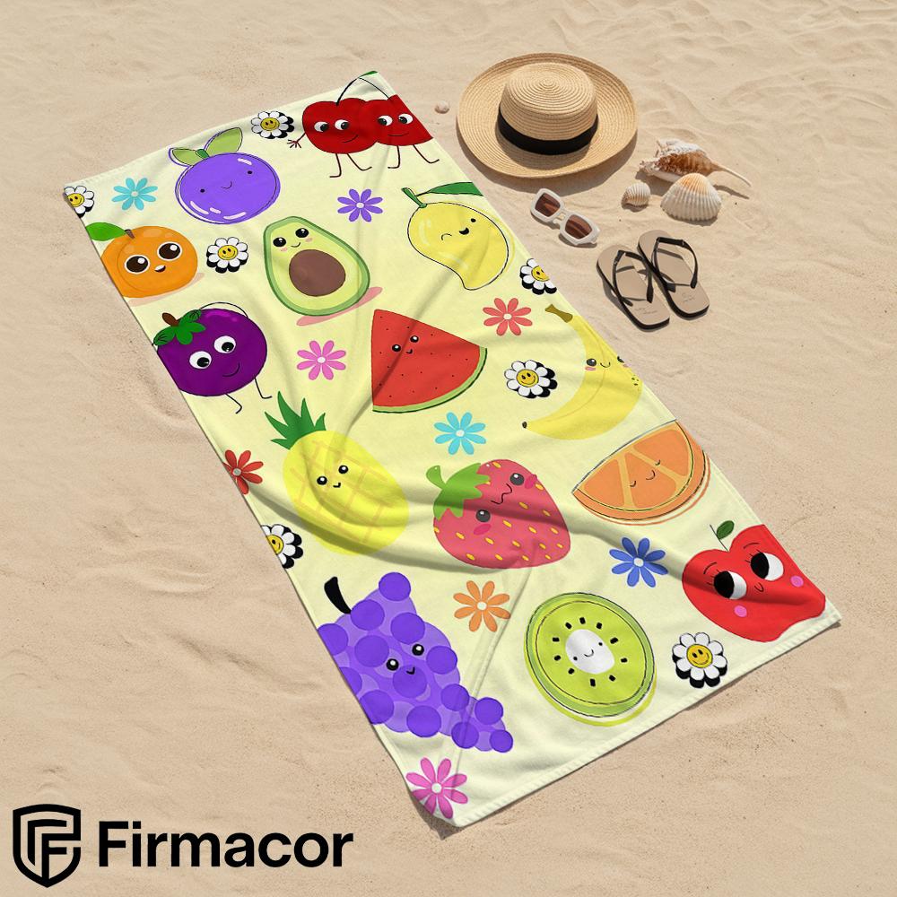 Cute Fruit Crew Soft Portable Travel Towel Unisex Ultra Lightweight Microfiber Oversized Sand Free Quick Dry Beach Towel