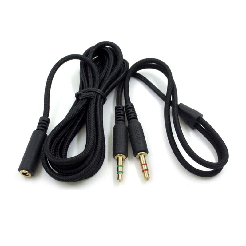 3.5mm Male To Female Cable 1 Female To 2 Male 3.5mm Head Splitter for Headset Headphone Extension Connection Cable