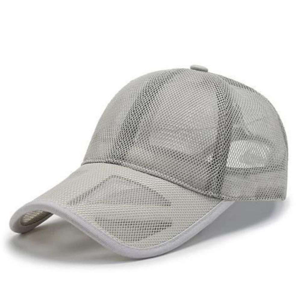 Men's Breathable Mesh Summer Cap - Hollow Visor Sun Hat for Middle-Aged Men, Outdoor UV Protection Baseball Cap