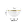 Clear Glass Gold Stroke Tableware Charger Plate Transparent Glass Dinner Cake Food Dessert Plate Bowl Set Table