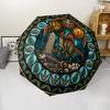 Prehistoric Glass pattern umbrella, portable and foldable design, 8 ribs, a casual accessory for Halloween, Christmas, and birthday gifts.