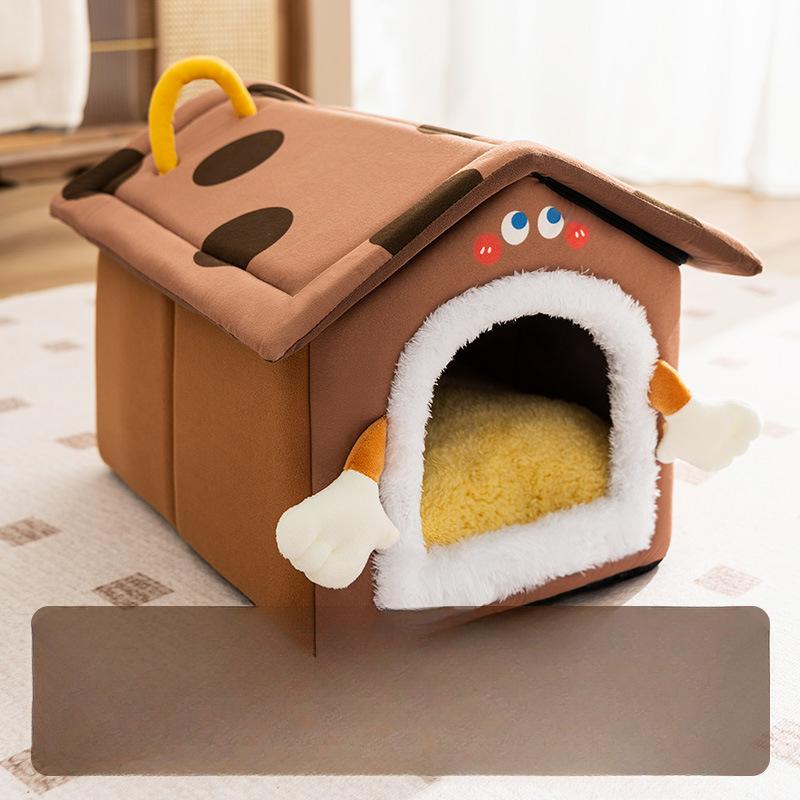 New Cheese Cookie House House Autumn and Winter Warm Enclosed Dog House Small Dog Sleeping Cat House Pet House