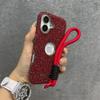 Luxury Glitter Diamond Rhinestone Case For iPhone 12 13 14 15 16 Pro Max Plus Bling Sparkling Shockproof Wrist Strap Cord Cover