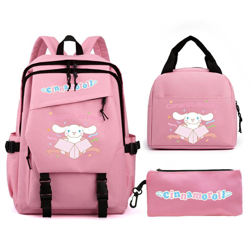 Cartoon Puppy Printed Schoolbag Set Backpack + Lunch Bag + Pencil Case Three-Piece Set