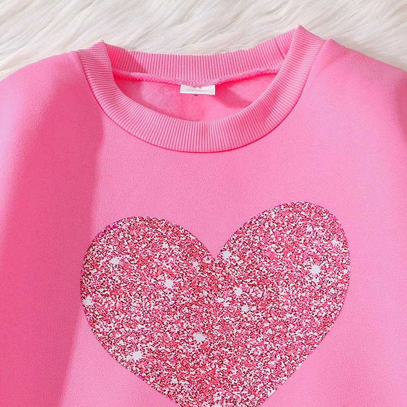 Girls' Fleece-Lined Spring Hoodie & Wide-Leg Pants Two-Piece Set 2025