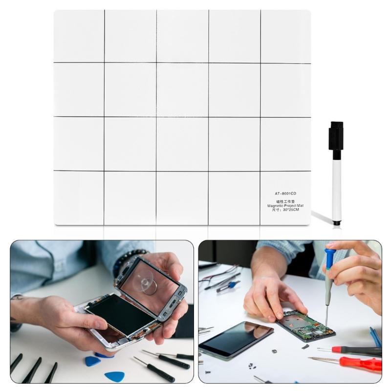 General Magnetic Project Pad Rubberized Grip with Print Overlay Magnetic Service Pad Simple Use for Smartphone Repair