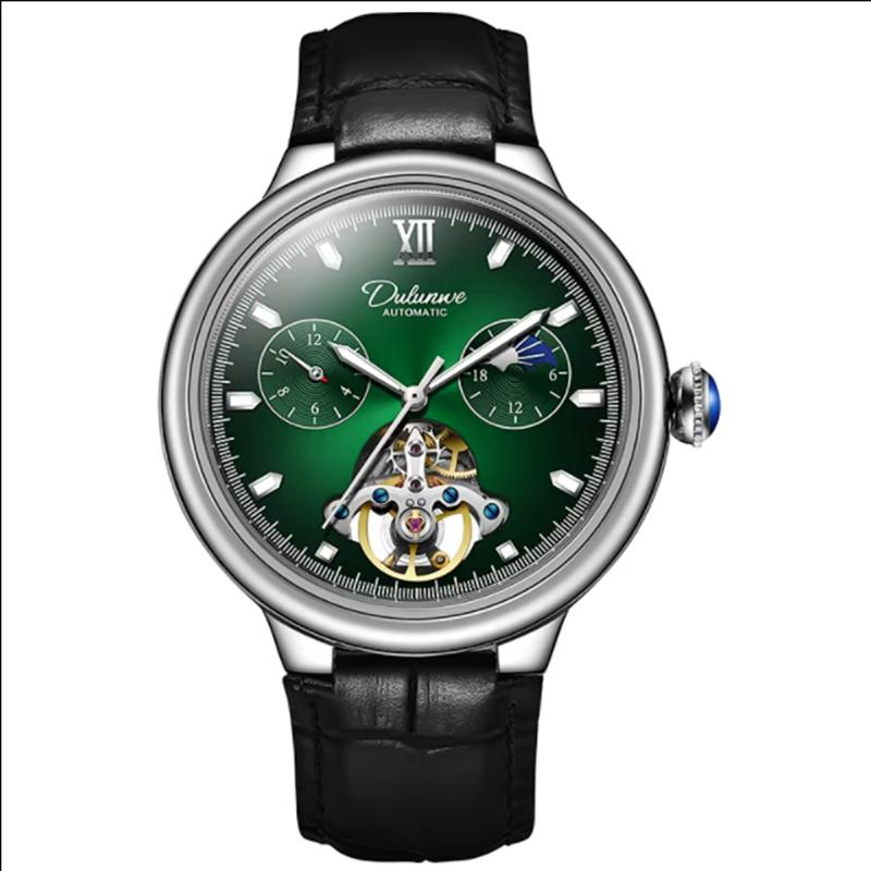 Men Mechanical Wristwatches 3ATM Waterproof Automatic Watch Moon Phase Tourbillon Sports Watch